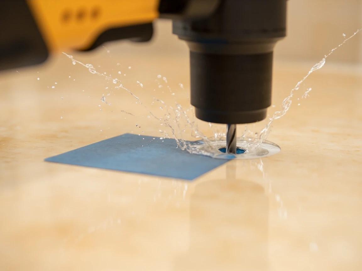 Step 6 of How to Cut Tile Without a Wet Saw: Drill clean holes for pipes and faucets