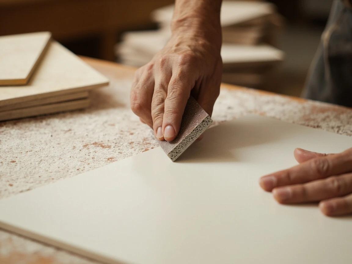 Step 7 of How to Cut Tile Without a Wet Saw: Smooth every cut edge
