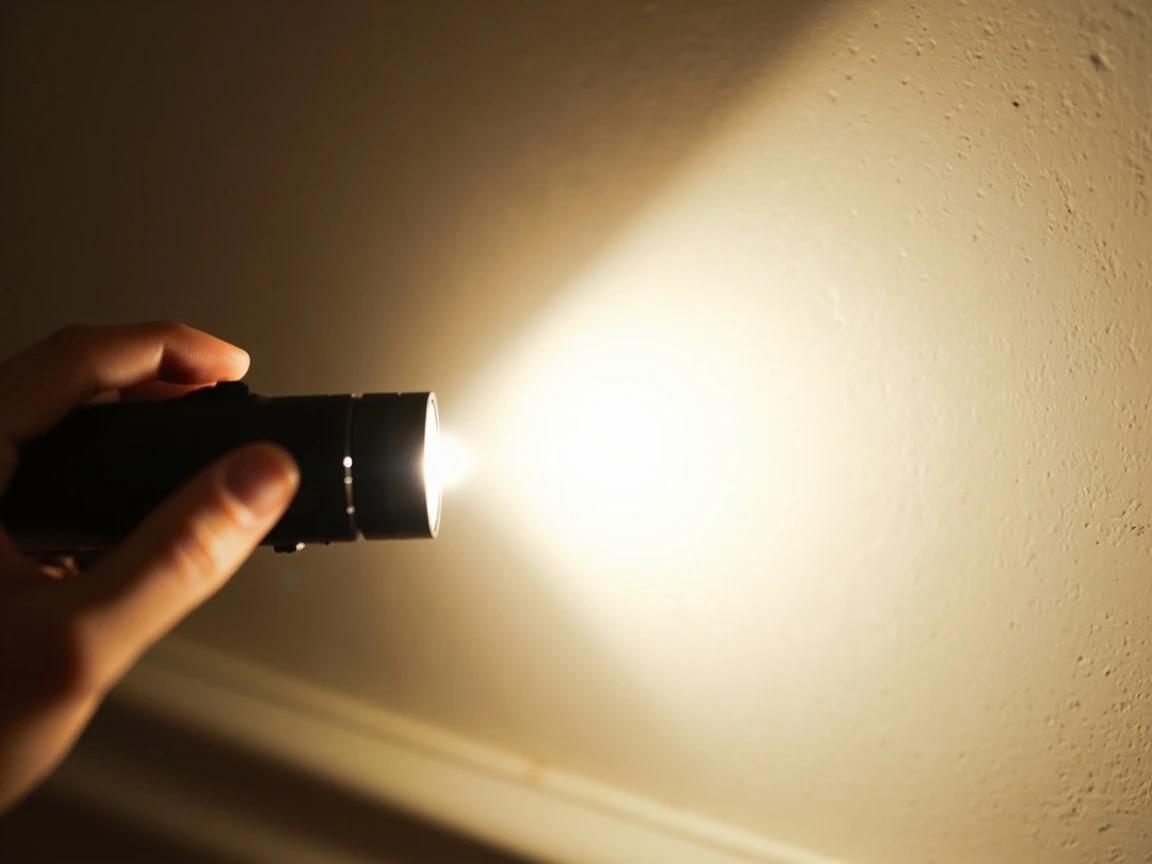Step 6 of How to Find a Stud Without a Stud Finder: Rake a flashlight across the wall