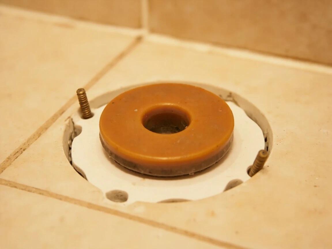 Step 8 of How to Fix a Toilet Leaking at the Base: Set the New Seal and Reseat the Toilet