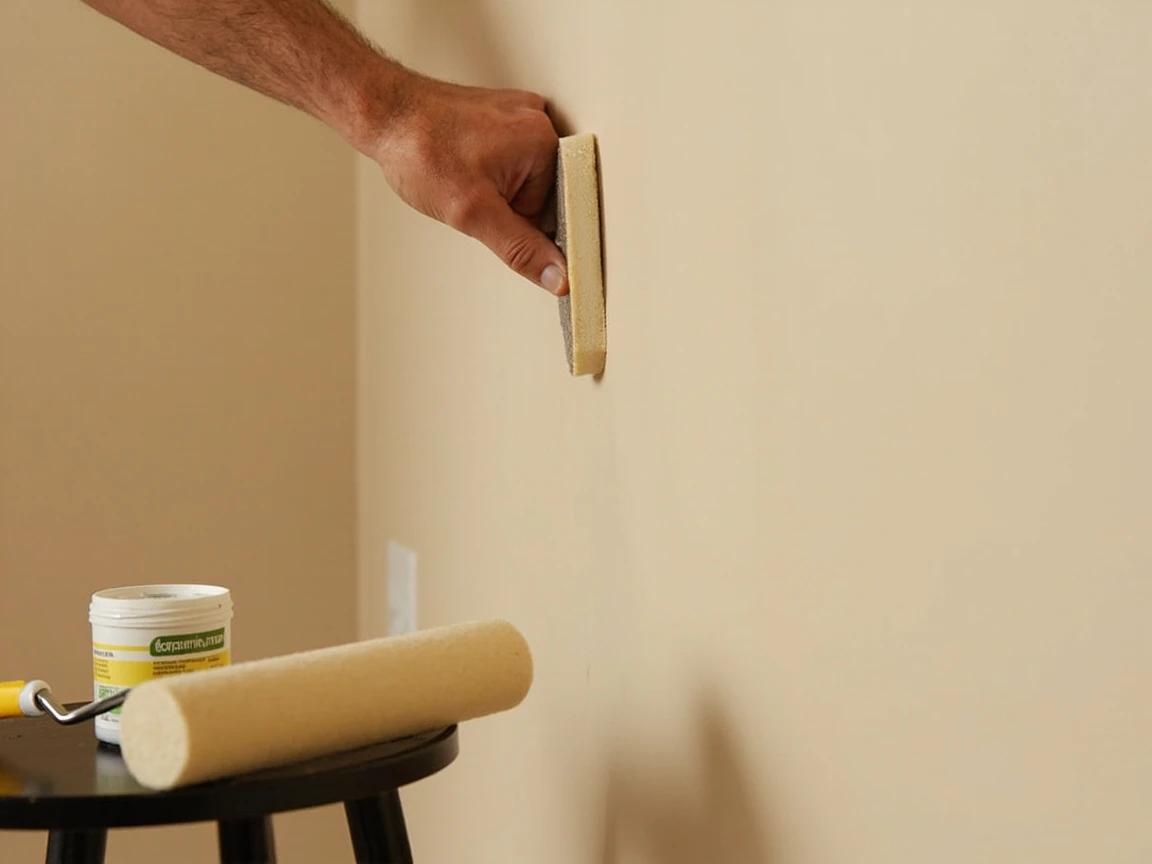Step 7 of How to Fix a Nail Pop or Screw Pop in Drywall: Sand, prime, and touch up the paint