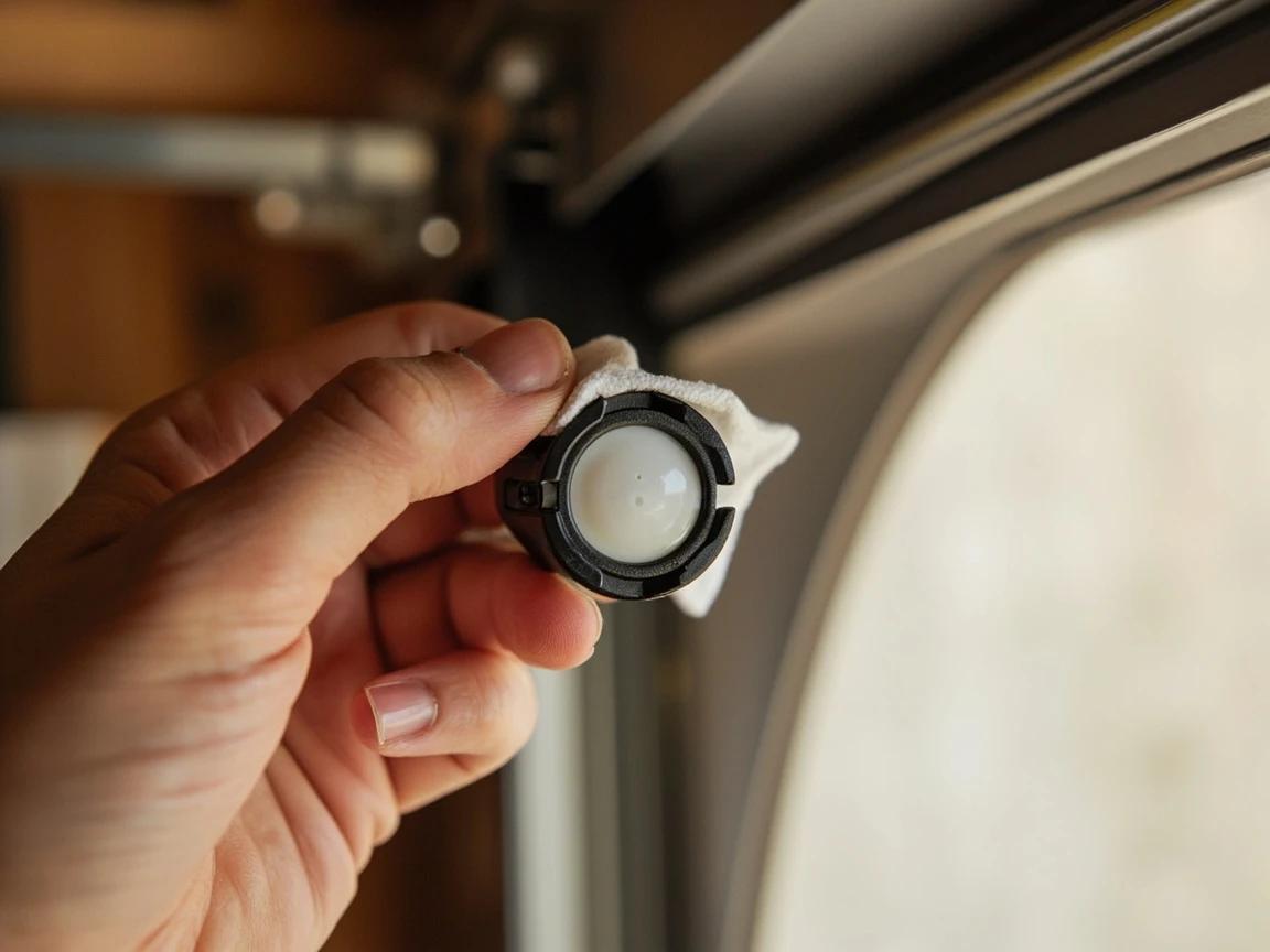 Step 4 of How to Fix Garage Door Sensors That Block Closing: Wipe Both Lenses Clean
