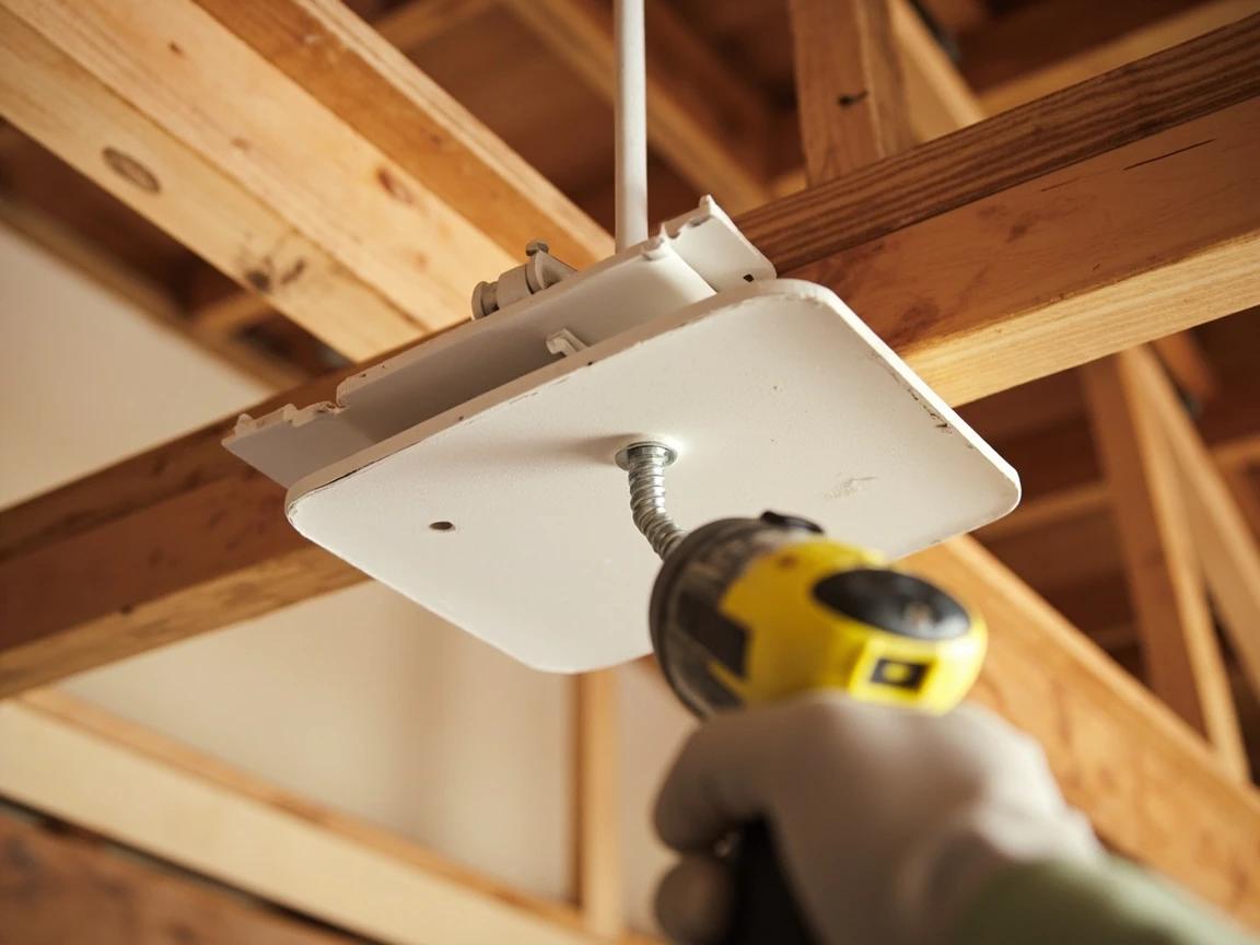Step 6 of How to Install a Bathroom Exhaust Fan: Mount the Housing to the Joist