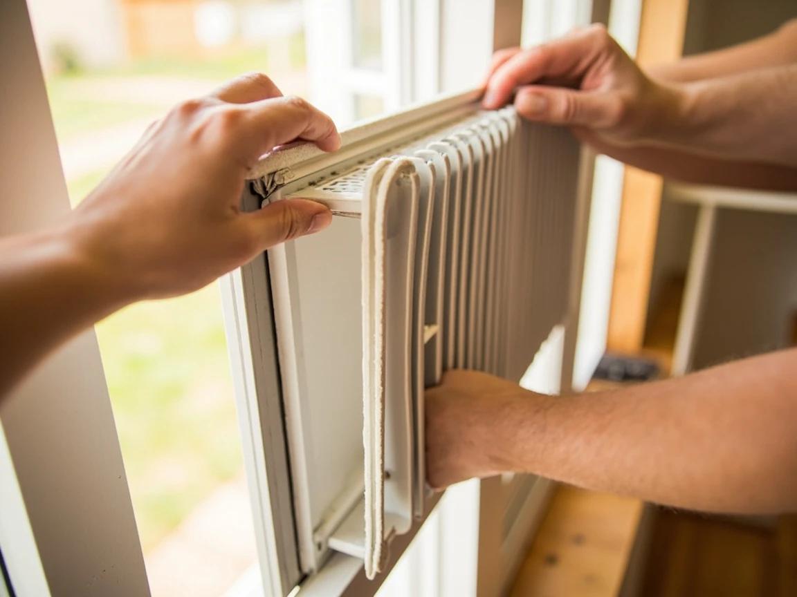 Step 7 of How to Install a Window AC Unit: Extend and Seal the Side Panels