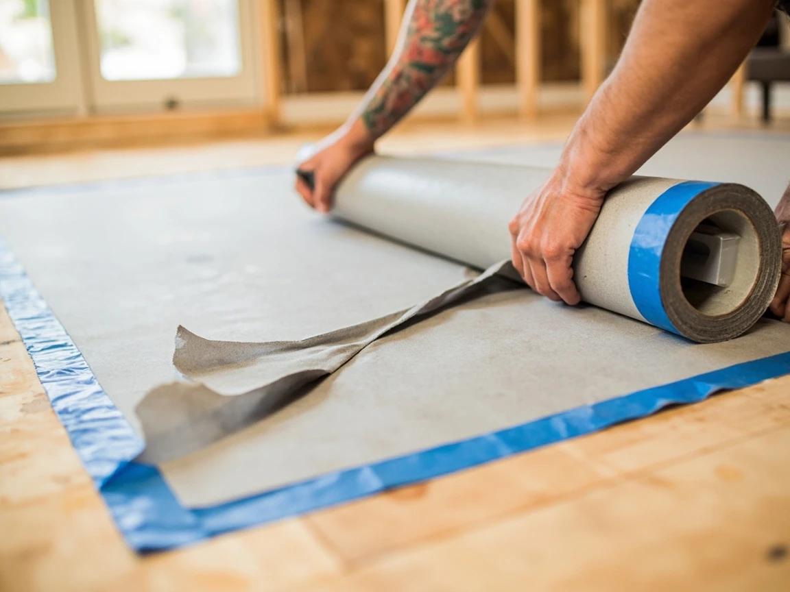 Step 3 of How to Install Laminate Flooring: Roll Out the Underlayment