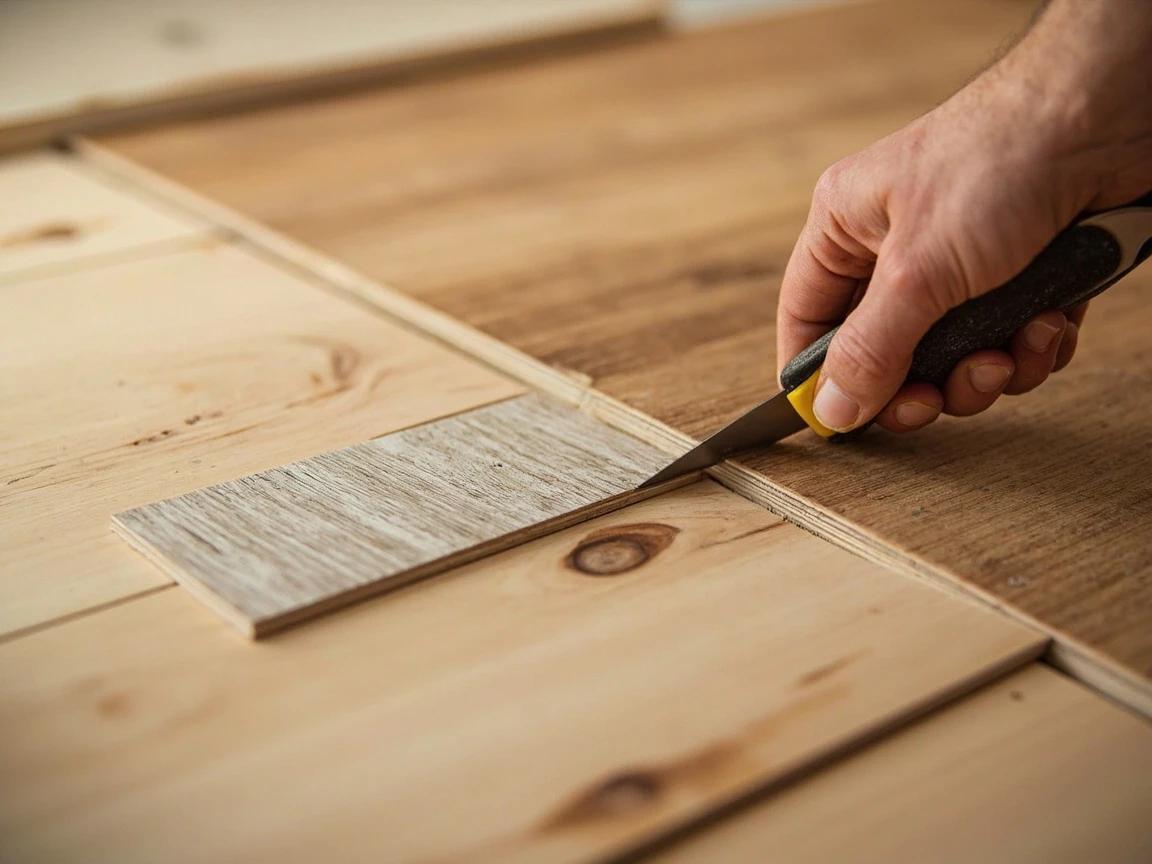 Step 6 of How to Install Vinyl Plank (LVP) Flooring: Cut Planks and Notch Around Obstacles