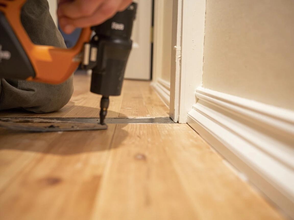 Step 9 of How to Install Vinyl Plank (LVP) Flooring: Finish With Transitions and Trim