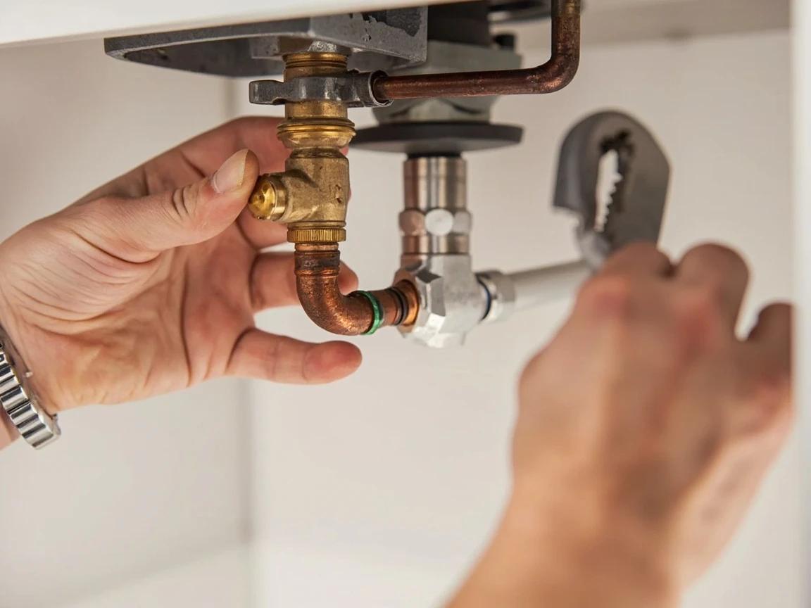 Step 6 of How to Install a Water Shut-Off Valve: Attach the Shut-Off Valve and Tighten the Compression Fitting