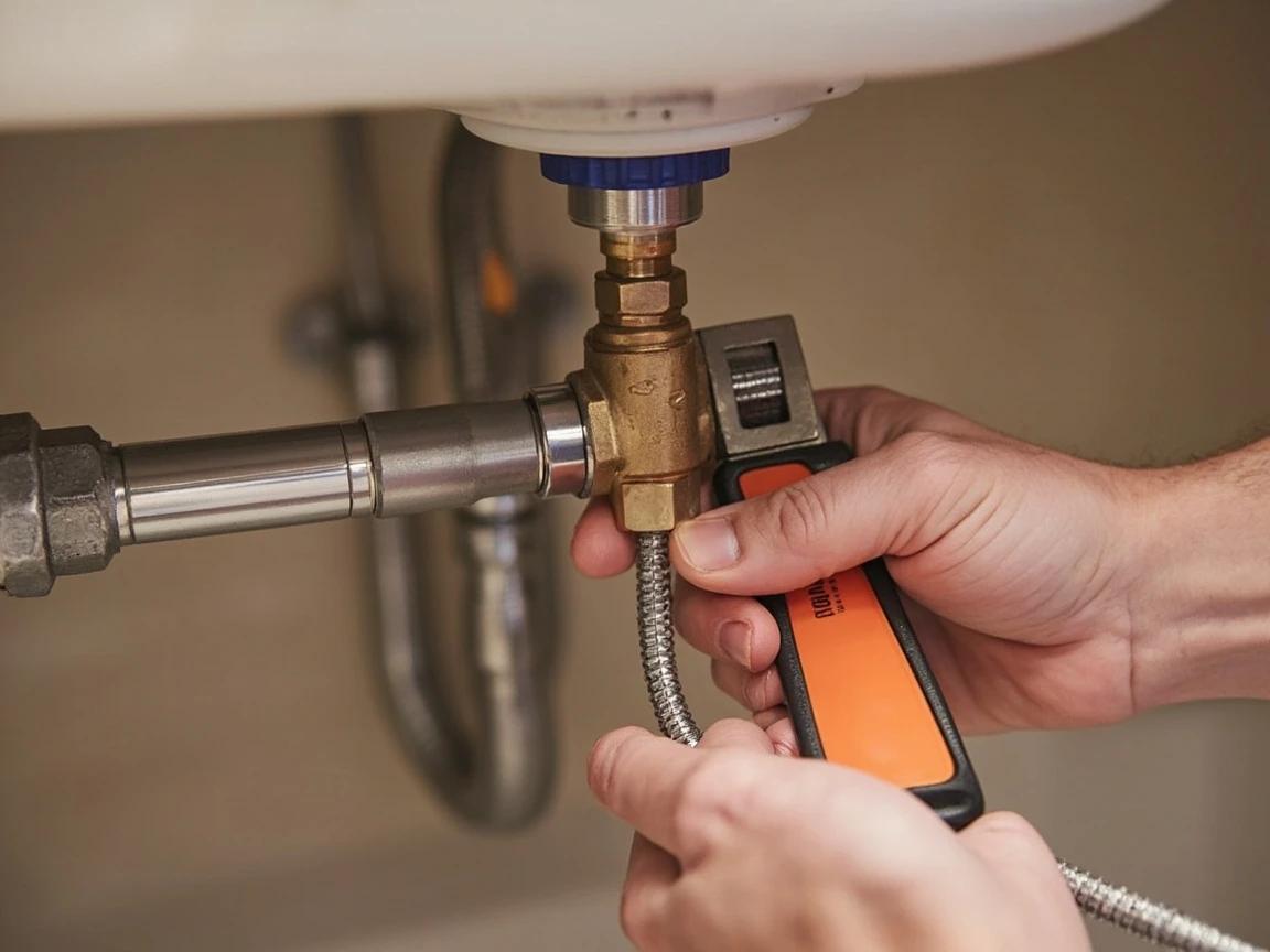 Step 7 of How to Install a Water Shut-Off Valve: Connect the Supply Line to the Valve Outlet