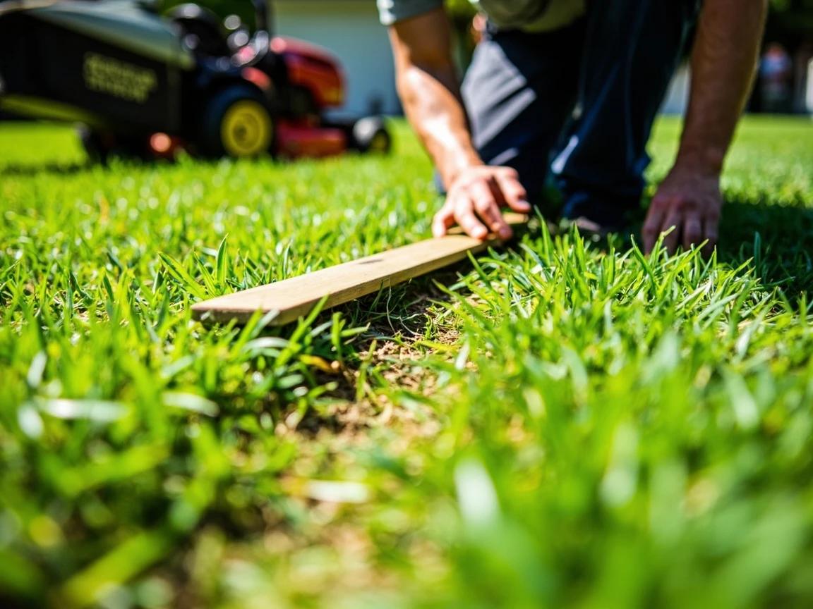 Step 2 of How to Level a Bumpy Lawn: Mow the Lawn Short and Identify Problem Areas