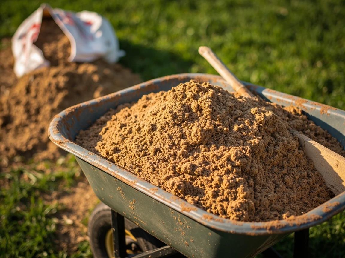 Step 3 of How to Level a Bumpy Lawn: Mix Your Topdressing Blend