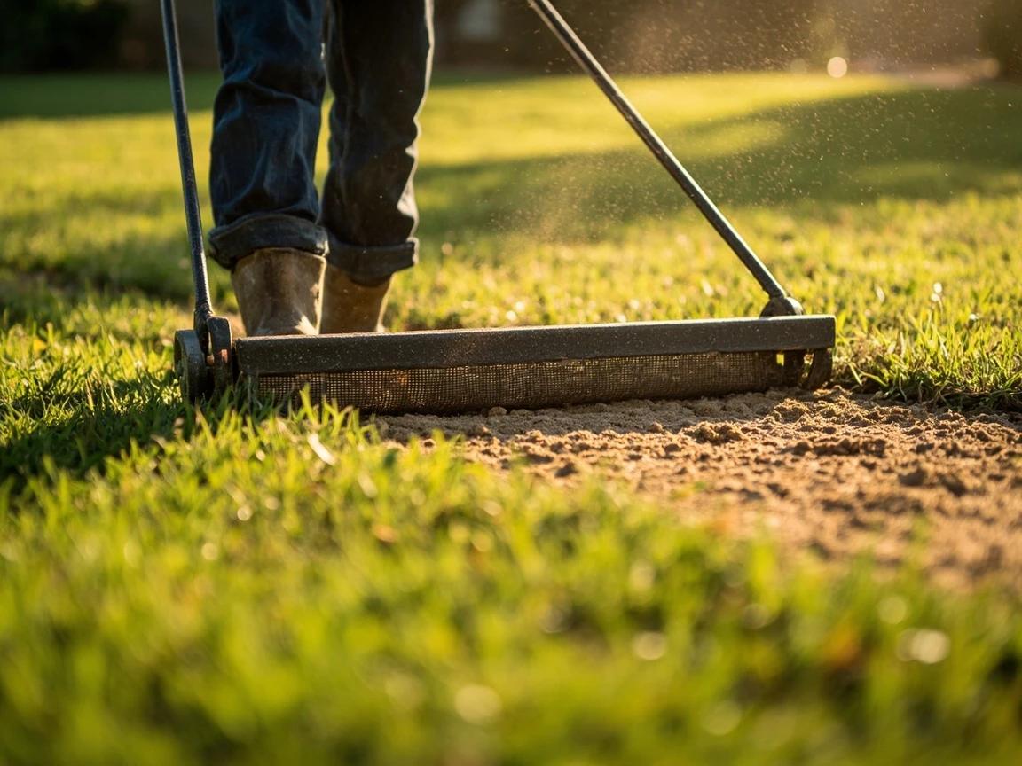 Step 5 of How to Level a Bumpy Lawn: Spread a Thin Layer Over the Entire Lawn