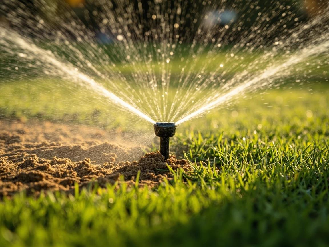 Step 7 of How to Level a Bumpy Lawn: Water Thoroughly to Settle the Material