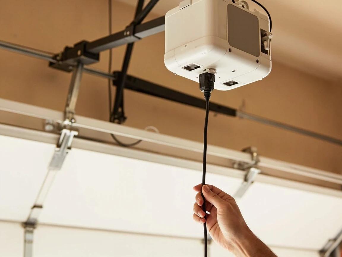 Step 1 of How to Lubricate a Noisy Garage Door: Close the Door and Unplug the Opener