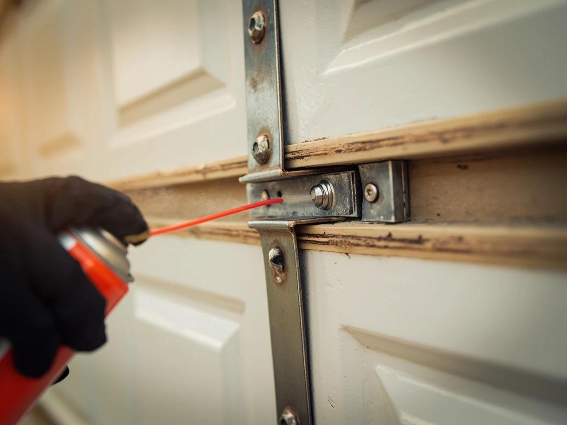 Step 4 of How to Lubricate a Noisy Garage Door: Lubricate Every Hinge Pivot