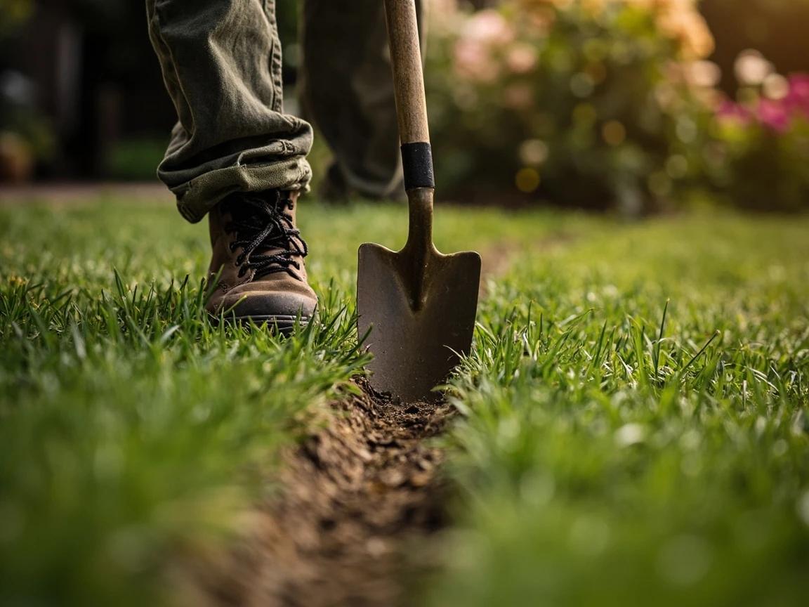 Step 3 of How to Mulch Flower Beds Properly: Cut a Clean Edge Between the Bed and the Lawn