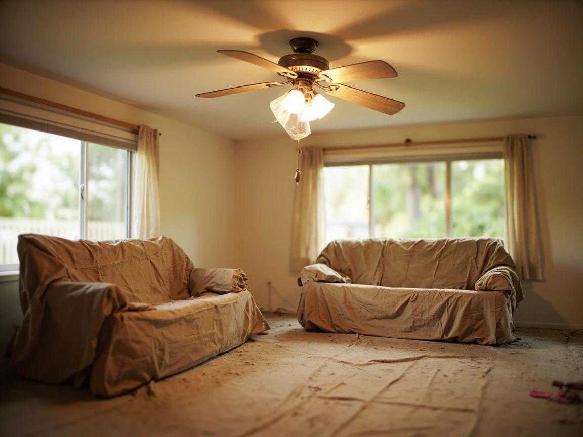 Step 1 of How to Paint a Ceiling Without Streaks or Roller Marks: Move Furniture Out and Drop-Cloth Everything That Stays