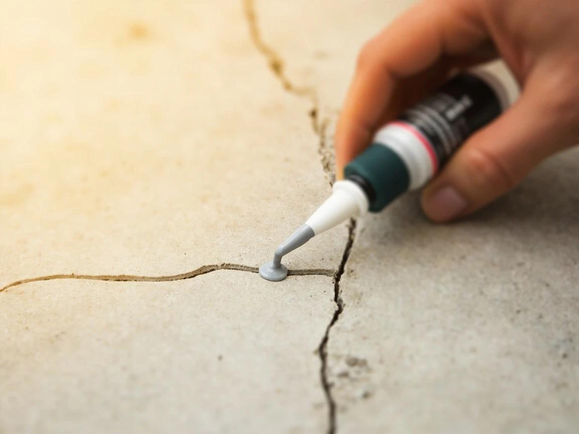 Step 5 of How to Patch Cracks in a Concrete Driveway: Pour hairline cracks full of liquid filler