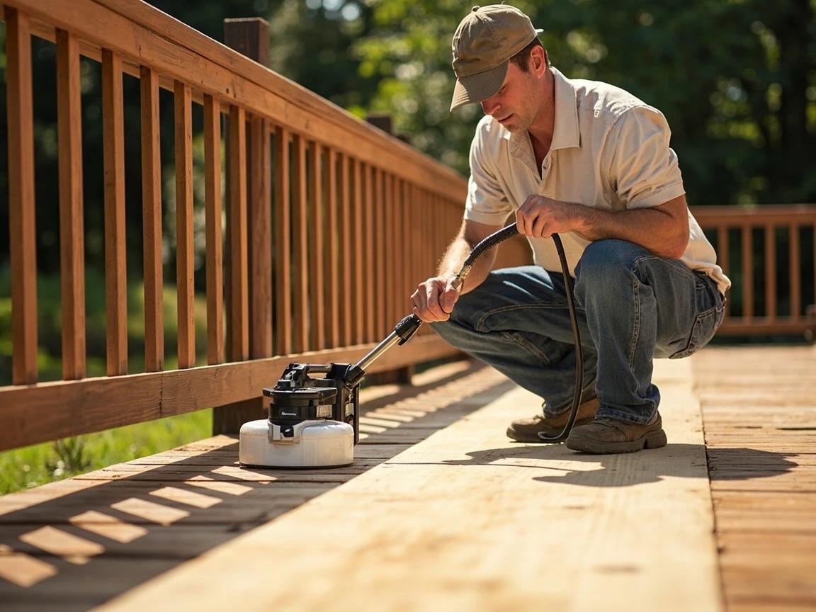 Step 4 of How to Power Wash a Deck Before Staining: Test on an Inconspicuous Board