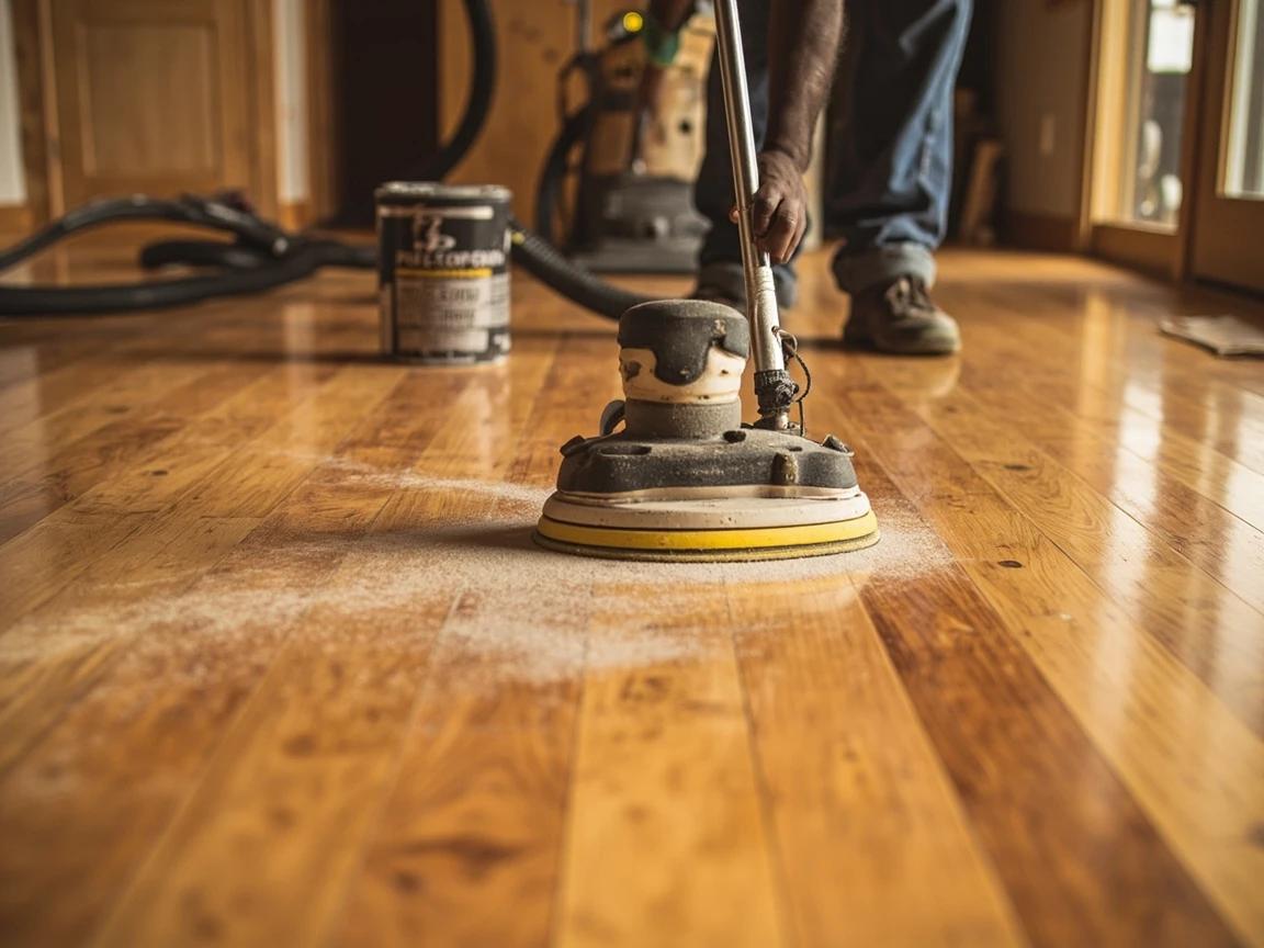 Step 10 of How to Refinish a Wood Floor: Scuff-Sand and Apply Additional Coats