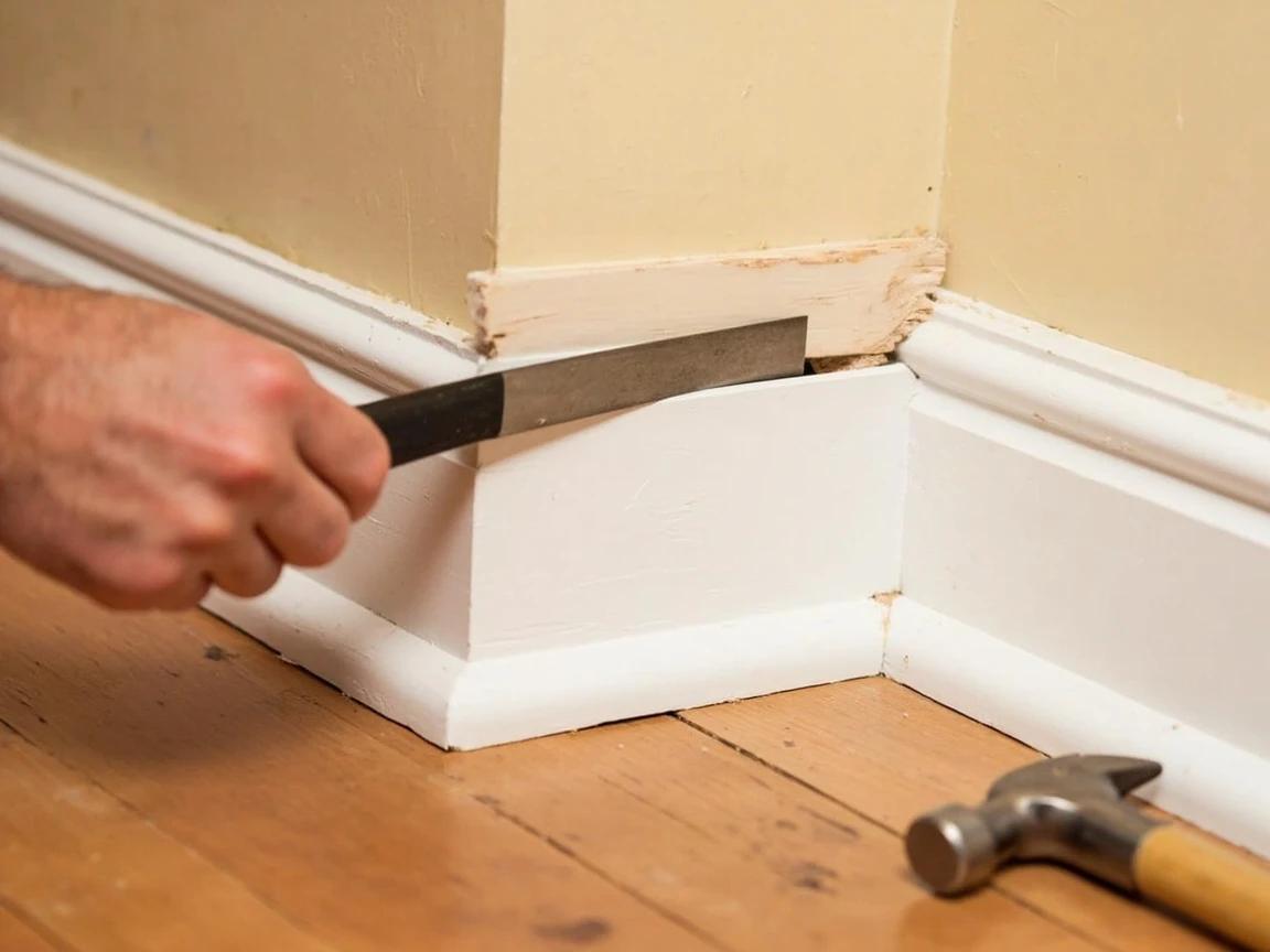 Step 3 of How to Refinish a Wood Floor: Remove Shoe Molding and Set All Nails