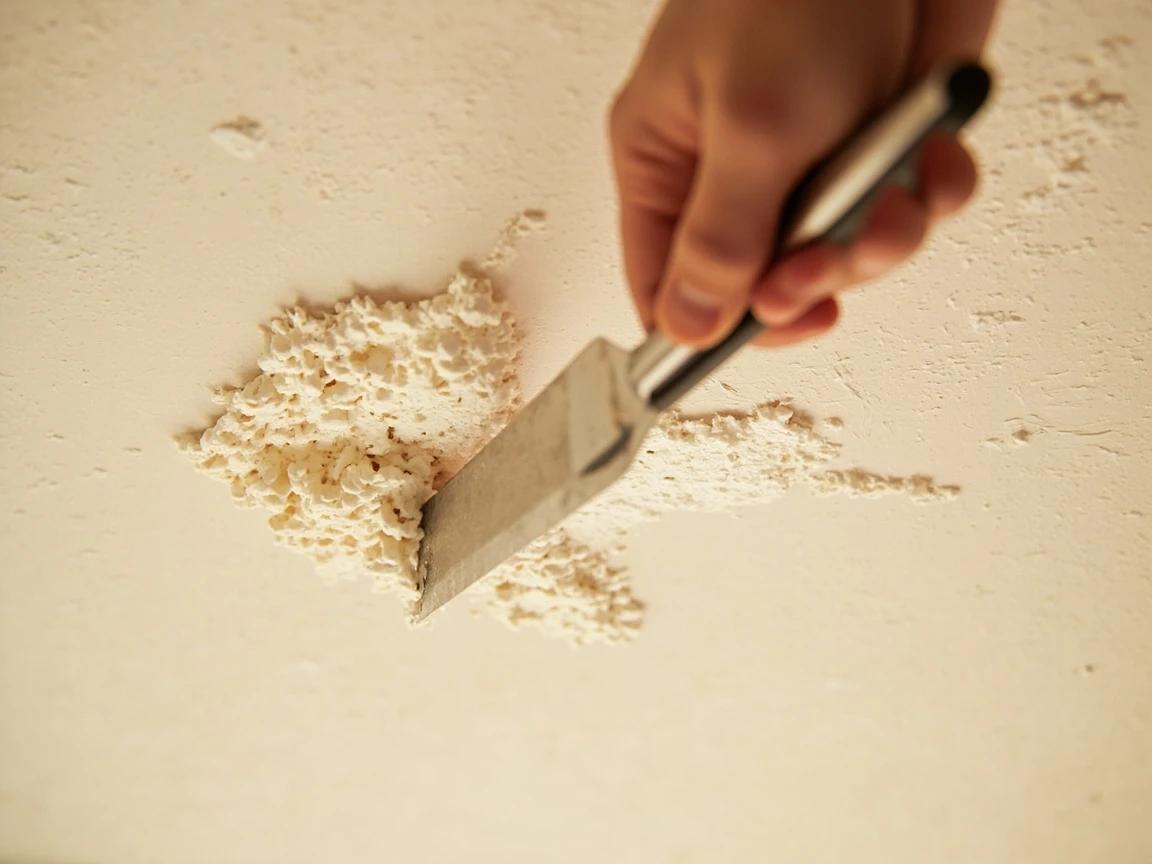 Step 3 of How to Remove a Popcorn Ceiling: Test-Scrape a Patch to See If It's Painted