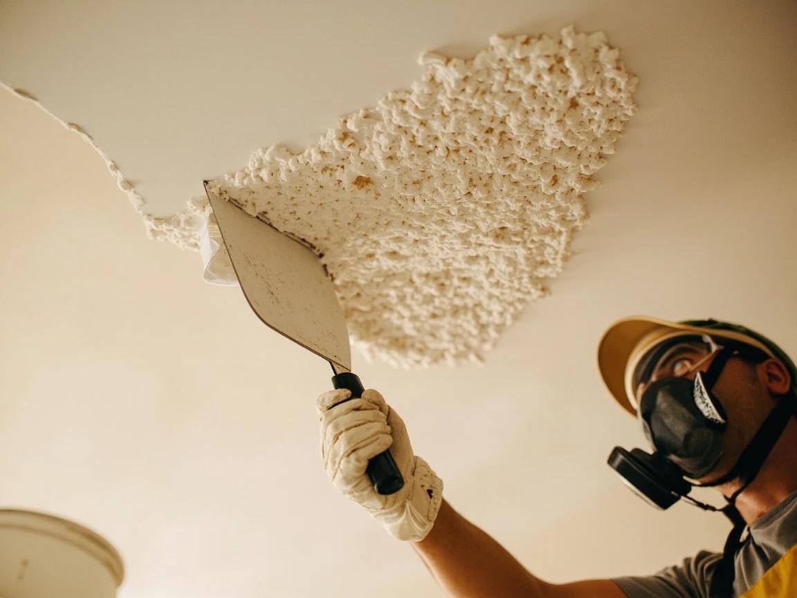 Step 5 of How to Remove a Popcorn Ceiling: Scrape Off the Softened Texture