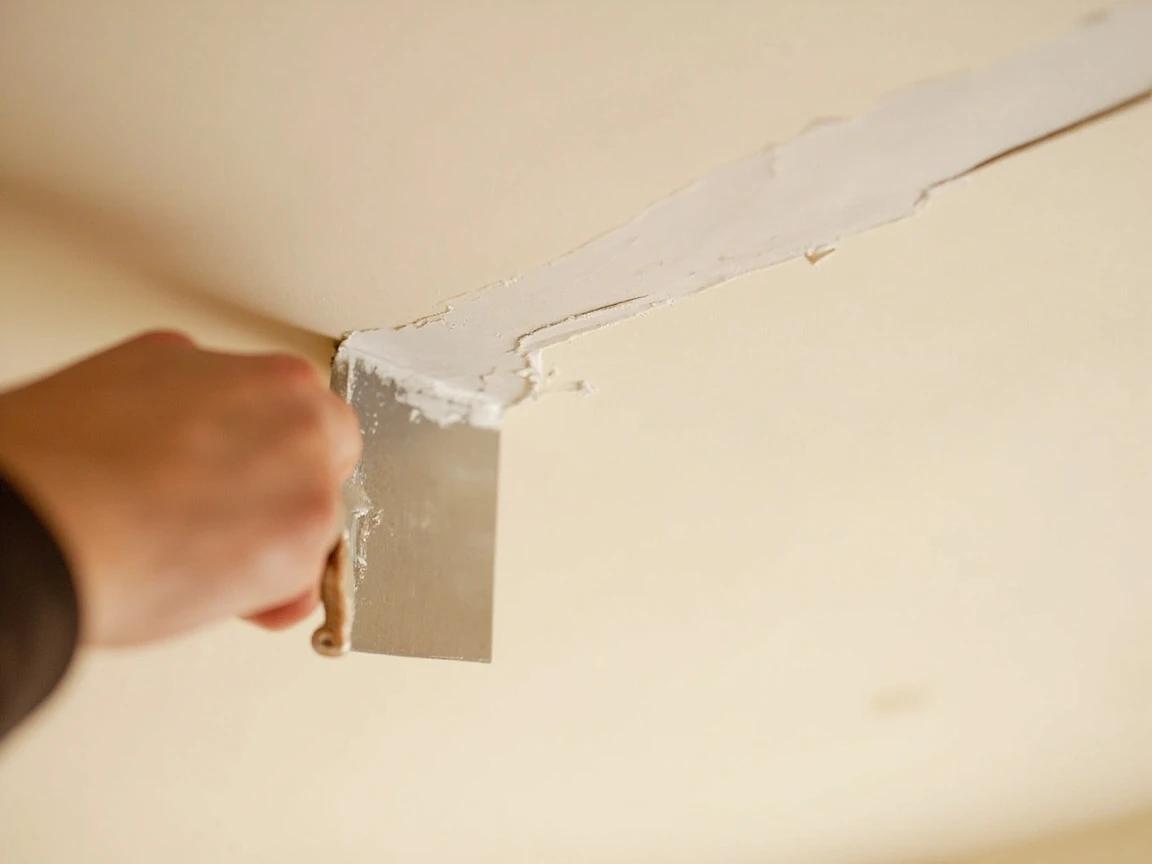 Step 6 of How to Remove a Popcorn Ceiling: Skim-Coat the Gouges and Seams