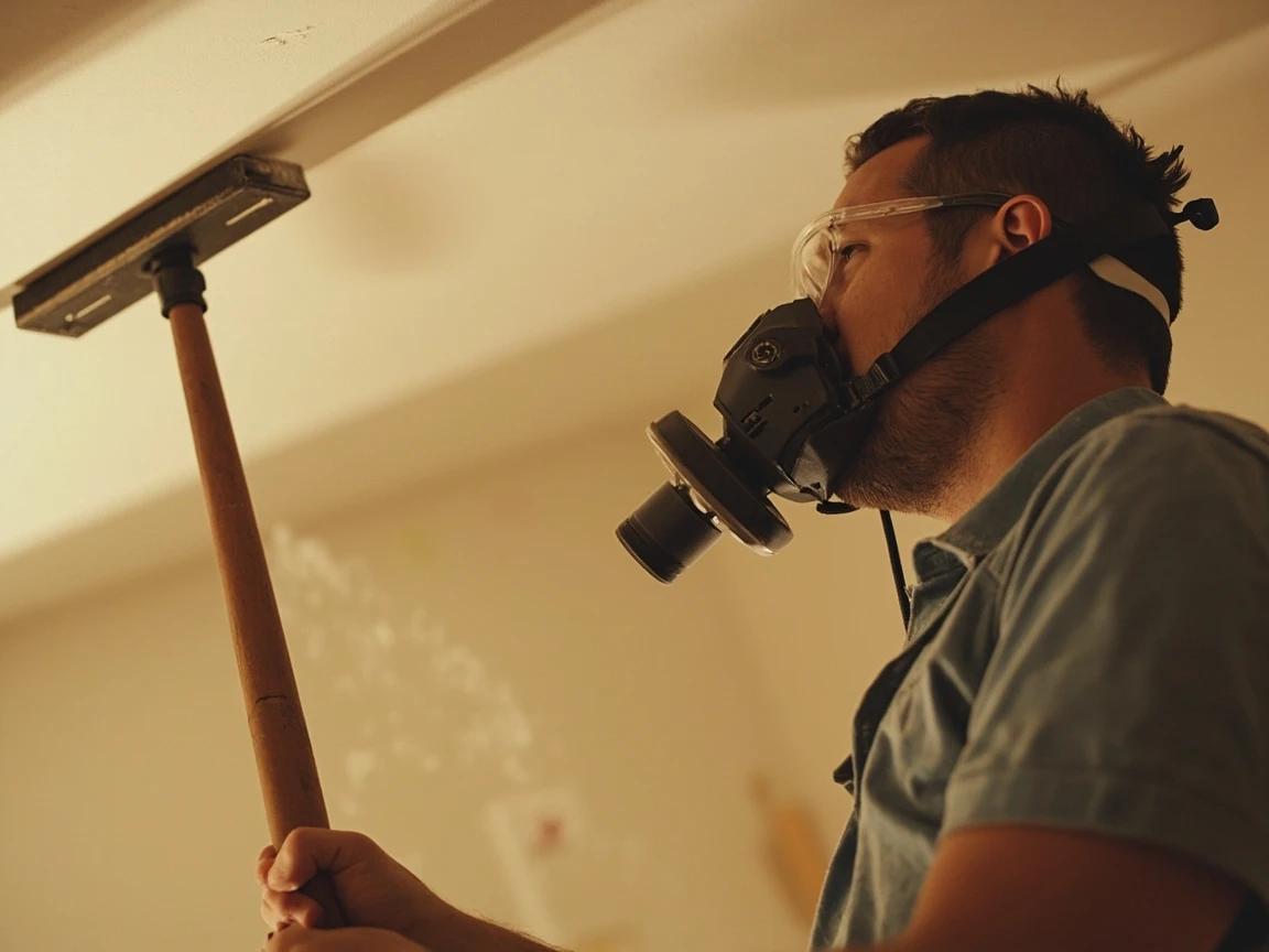 Step 7 of How to Remove a Popcorn Ceiling: Sand Smooth and Vacuum the Dust