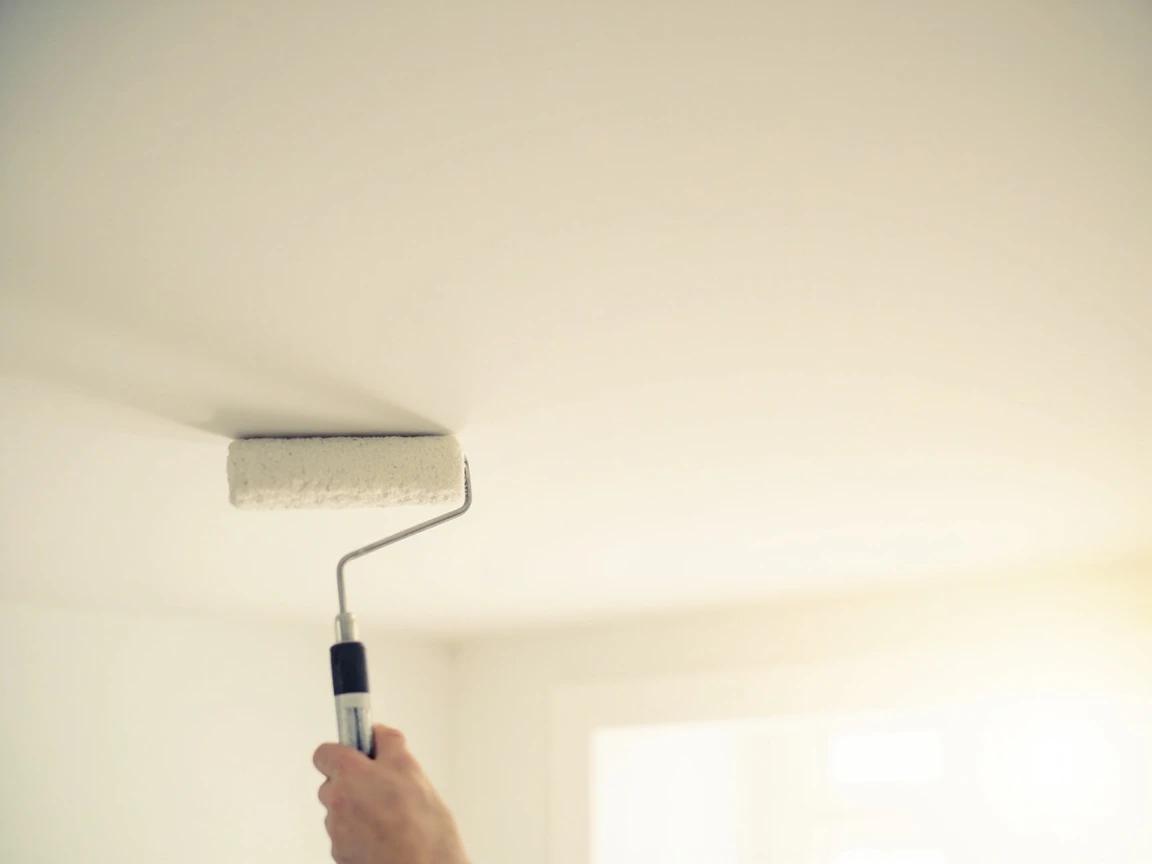 Step 9 of How to Remove a Popcorn Ceiling: Paint With Flat Ceiling Paint