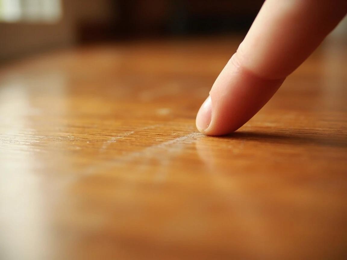 Step 3 of How to Repair Scratches in a Hardwood Floor: Gauge the Depth With Your Fingernail