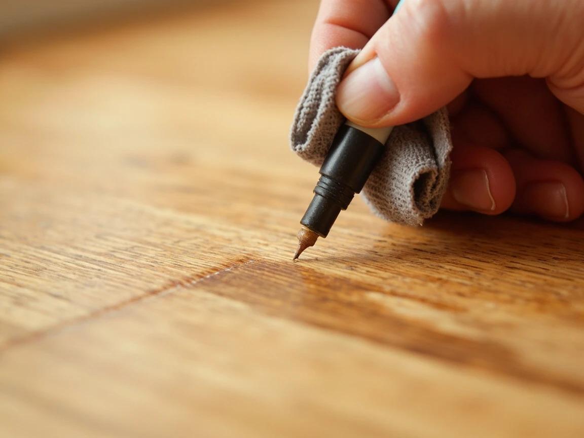 Step 4 of How to Repair Scratches in a Hardwood Floor: Hide Finish-Level Scratches With a Touch-Up Marker