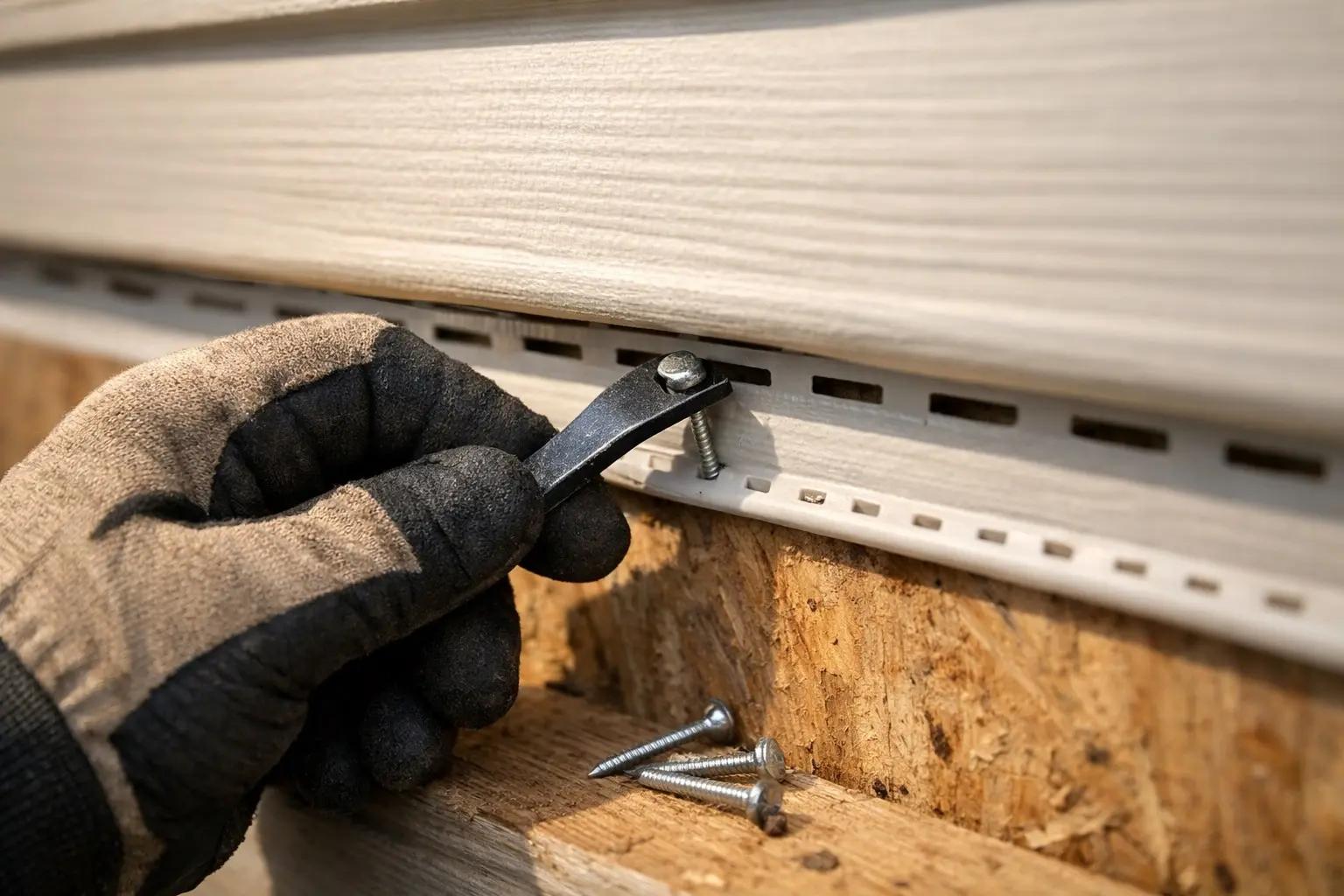 Step 4 of How to Repair Vinyl Siding: Remove the Nails and Pull Out the Damaged Panel