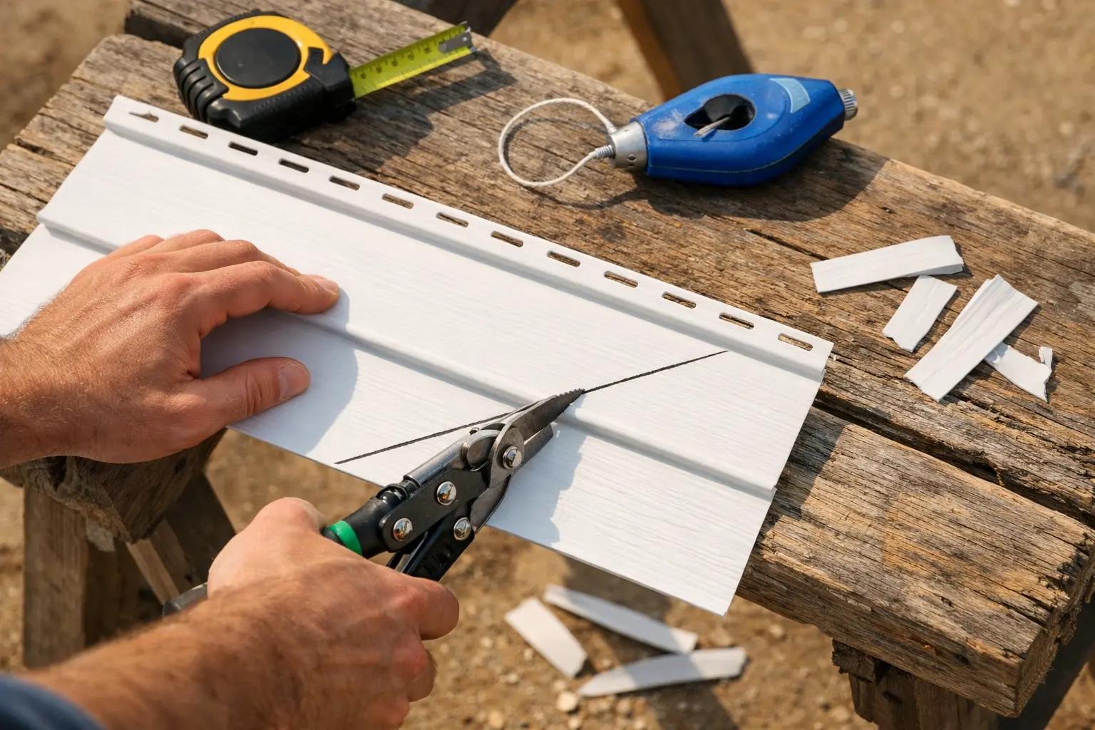Step 5 of How to Repair Vinyl Siding: Measure and Cut the Replacement Panel