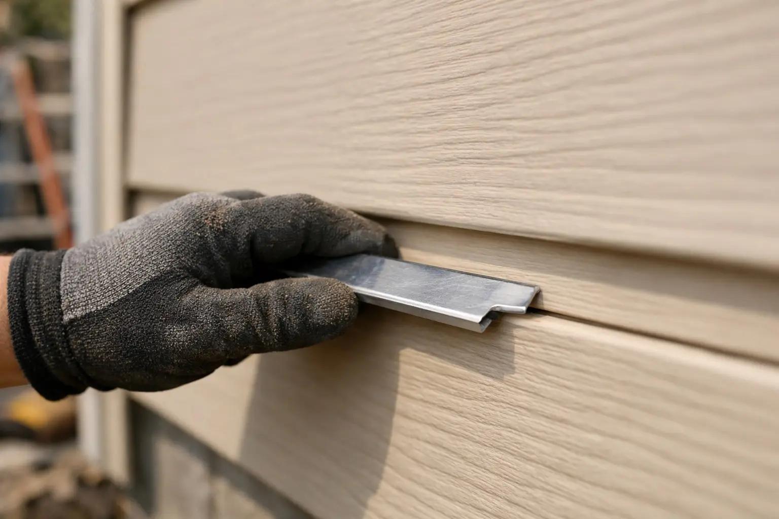 Step 7 of How to Repair Vinyl Siding: Lock the Upper Panel Back Into Place