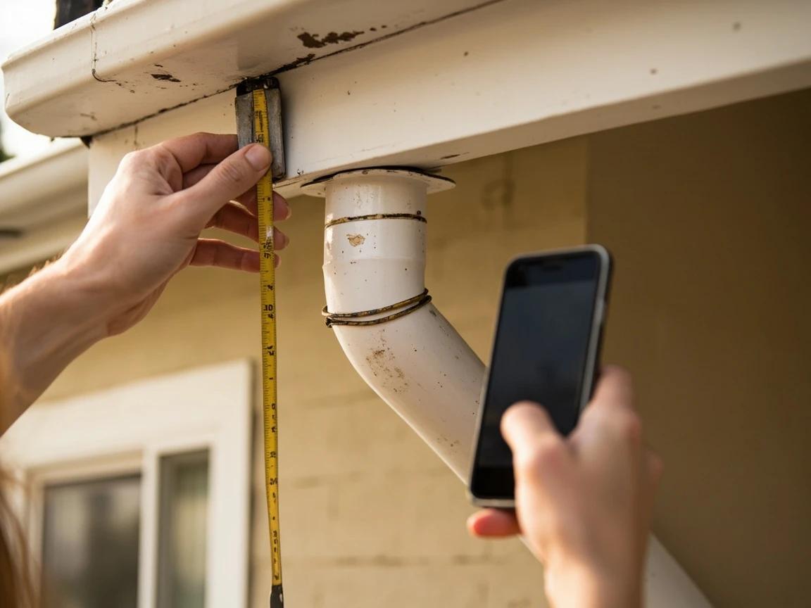 Step 1 of How to Replace a Downspout: Size Up the Old Downspout Before the Store Run