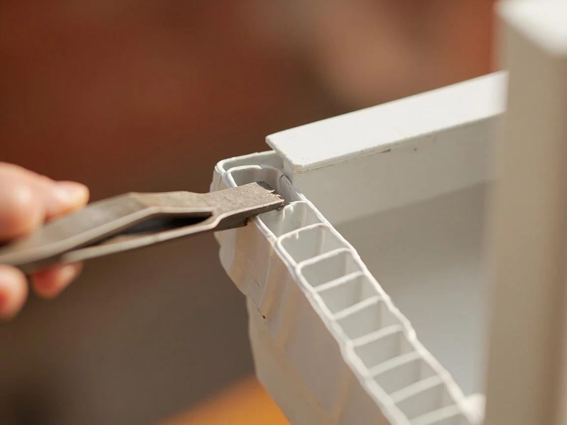 Step 5 of How to Replace a Downspout: Crimp the Cut Ends So Upper Fits Inside Lower