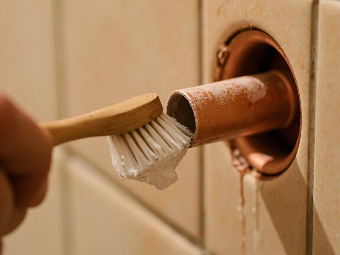 Step 5 of How to Replace a Shower Head and Shower Arm: Clean and inspect the in-wall fitting
