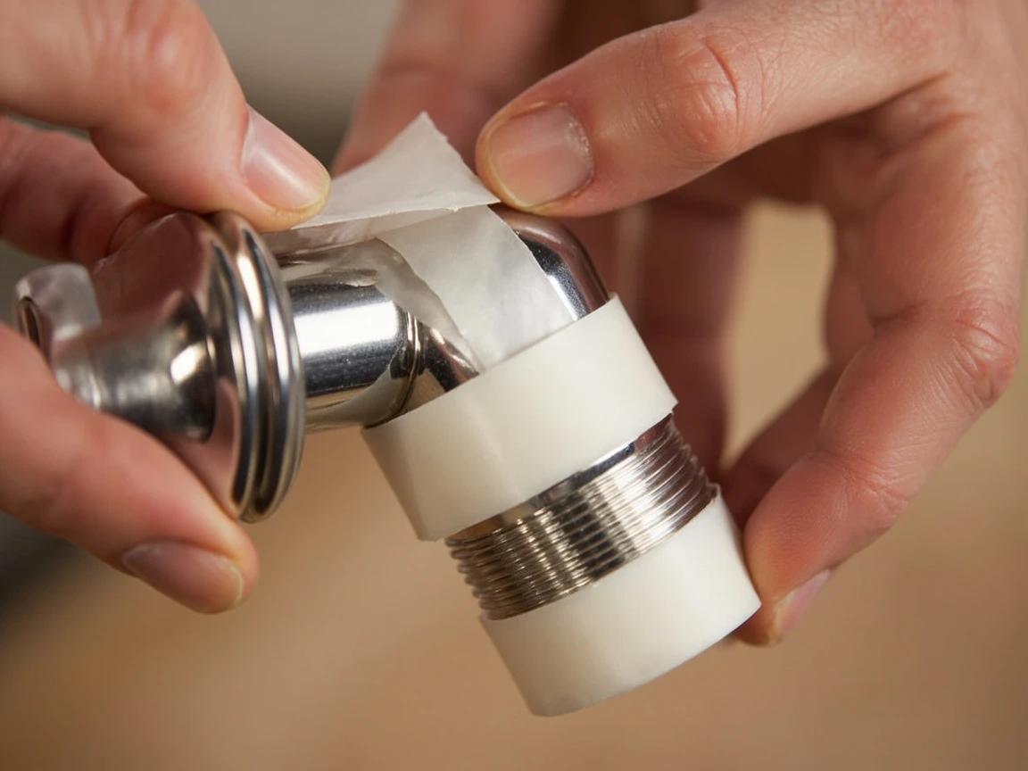 Step 6 of How to Replace a Shower Head and Shower Arm: Wrap the new arm threads with Teflon tape