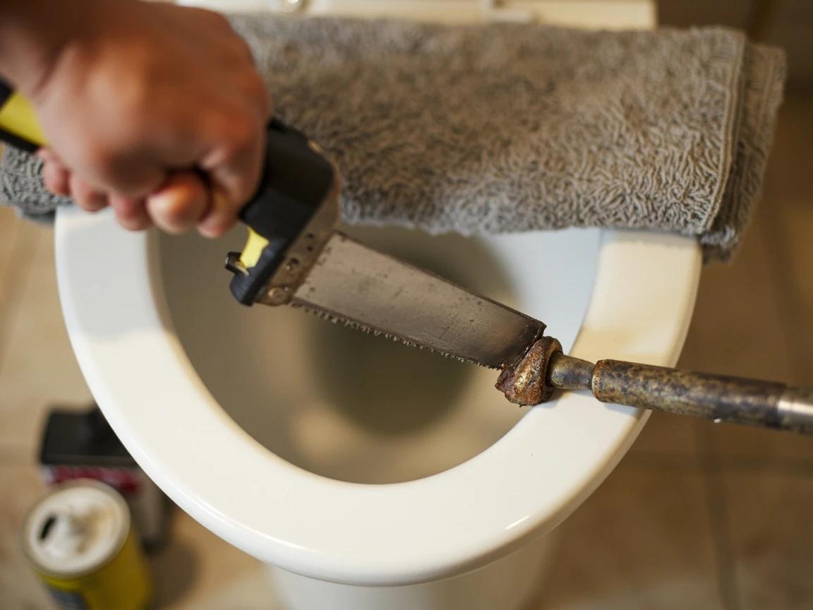 Step 4 of How to Replace a Toilet Seat: Free Any Seized or Corroded Bolts