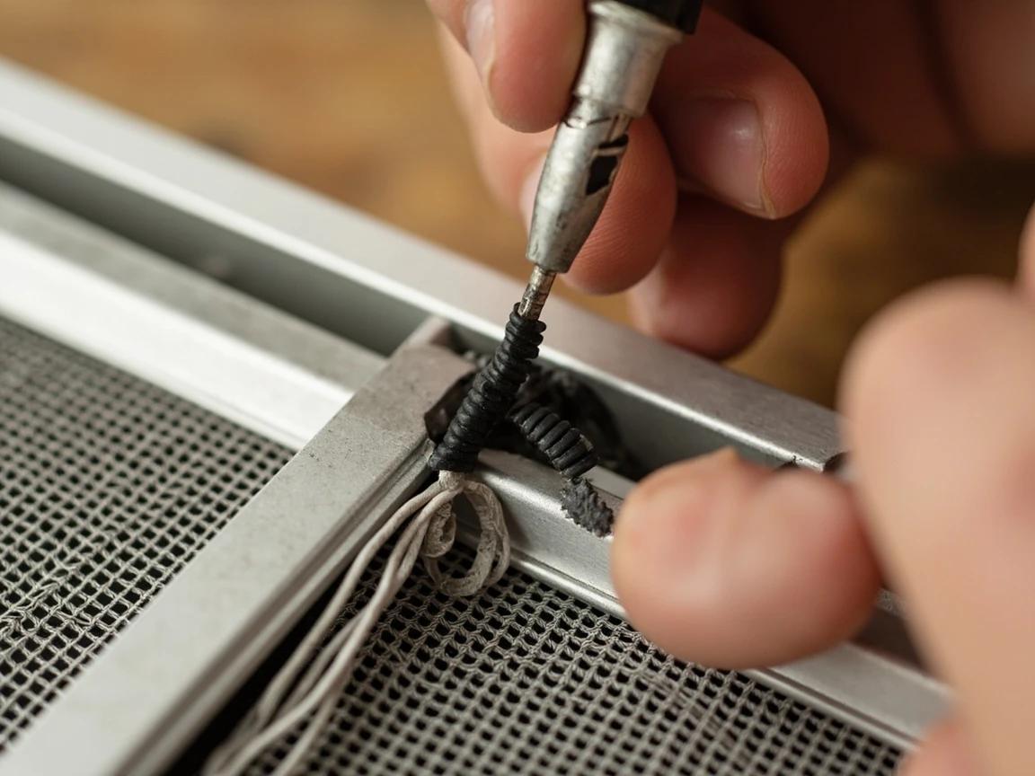 Step 3 of How to Replace a Window Screen: Pry Out the Old Spline and Strip the Mesh