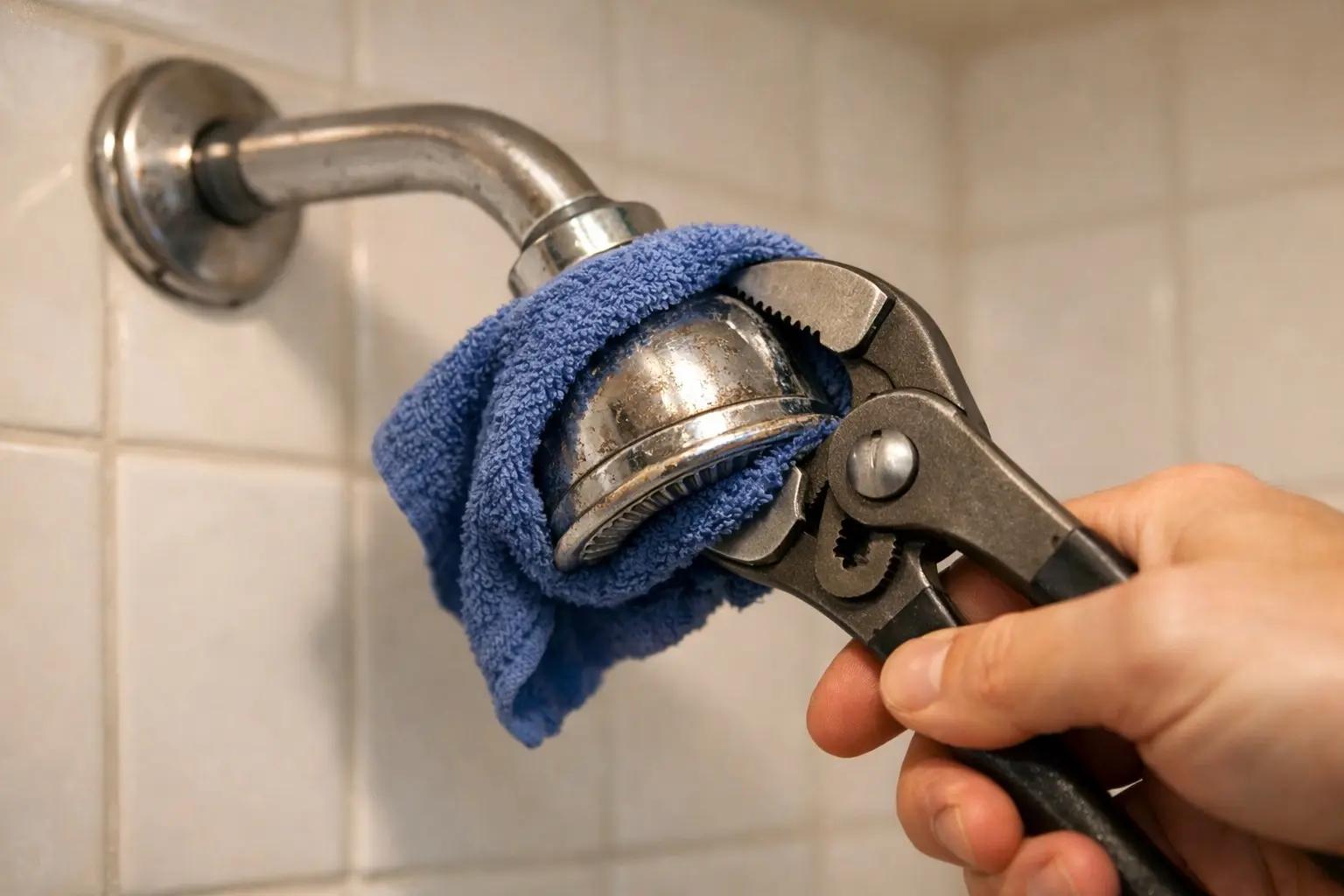 Step 2 of How to Replace a Shower Head: Remove the Old Shower Head