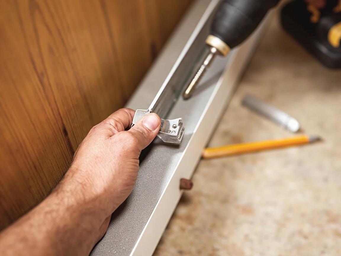 Step 7 of How to Replace Weatherstripping on an Exterior Door: Replace the door sweep on the bottom