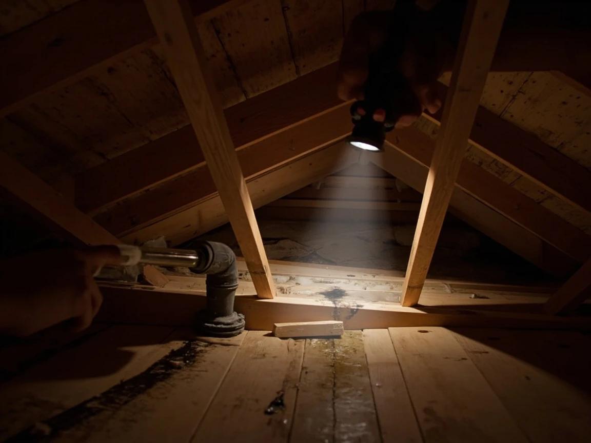 Step 1 of How to Seal Roof Flashing Leaks: Trace the Leak From the Attic First