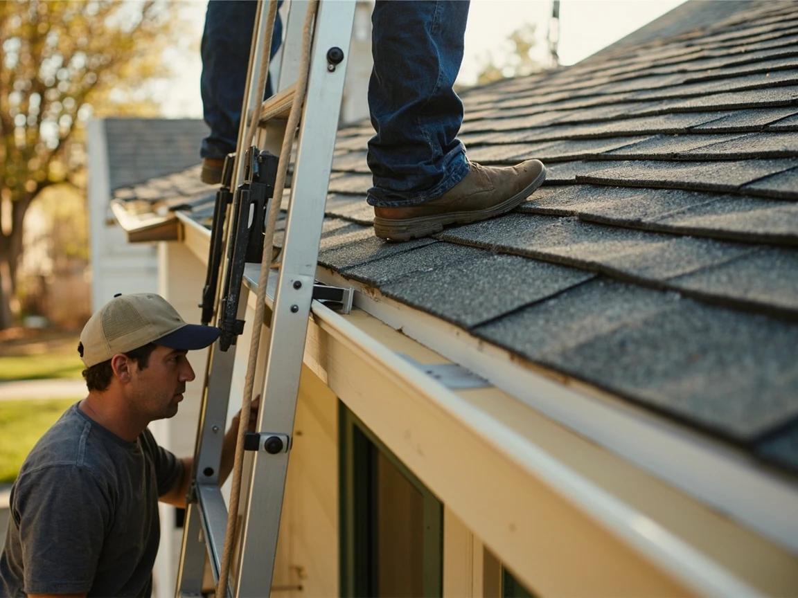 Step 2 of How to Seal Roof Flashing Leaks: Pick a Safe Day and Set Up Properly