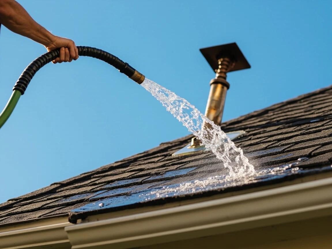 Step 8 of How to Seal Roof Flashing Leaks: Hose-Test the Repair