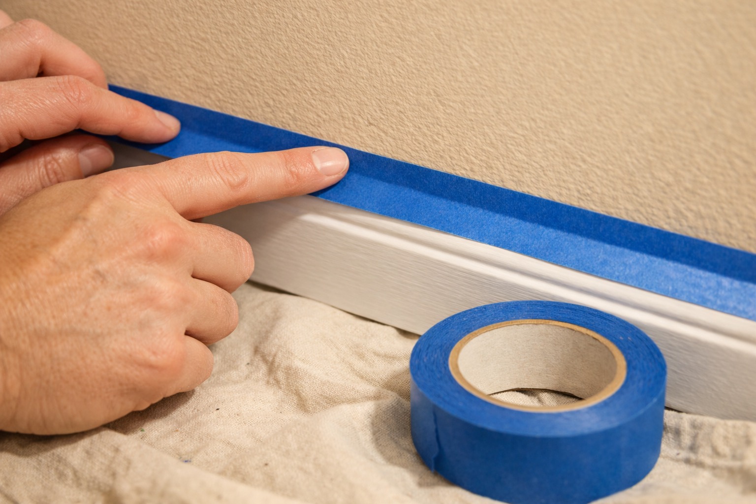 Apply Painter's Tape to Trim and Edges