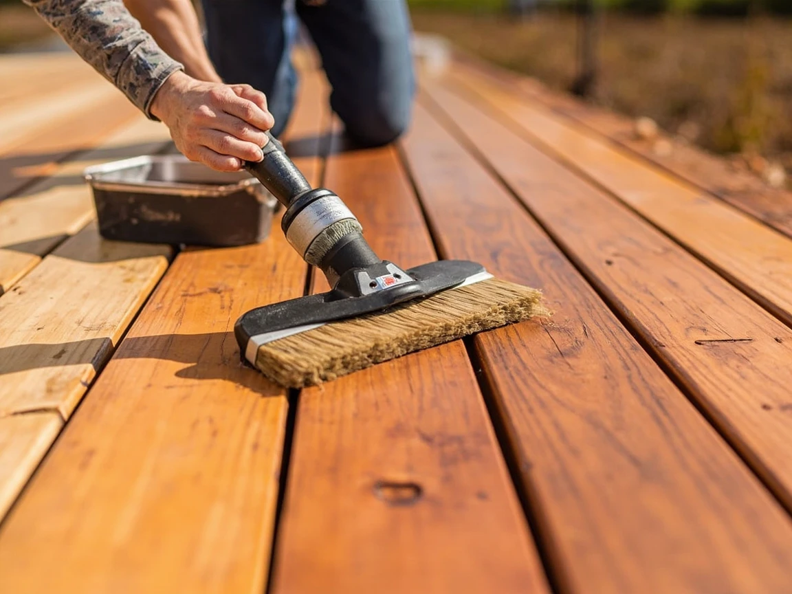 Apply Stain with Pad, Roller, or Brush